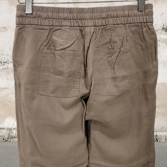 Calvin Klein Jeans Linen Blennd Beach Pants Elastic Ankle Drawstring Waist Sz 2 - Picture 7 of 9